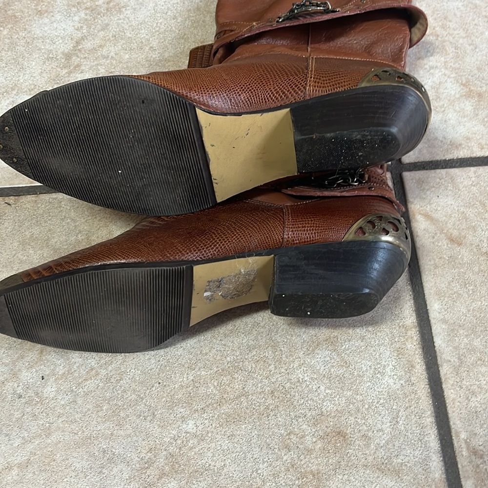 Rush Hour Vintage brown Leather Western Boots size 9B - Picture 9 of 13